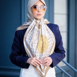 روسری ابریشم ژاکارد ال وی 30134