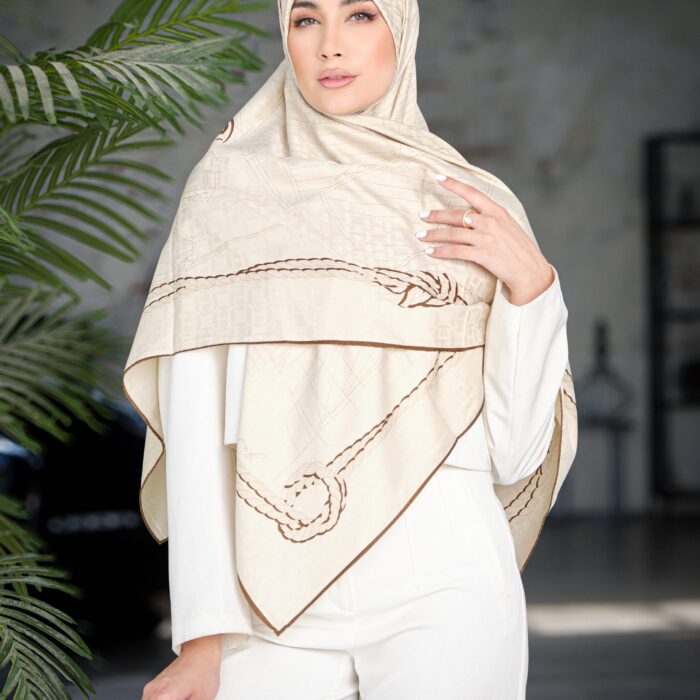 روسری ابریشم ژاکارد هرمس 30133