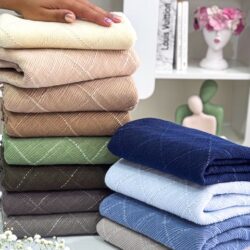 شال نخی پلیسه چهارخونه لمه 20637